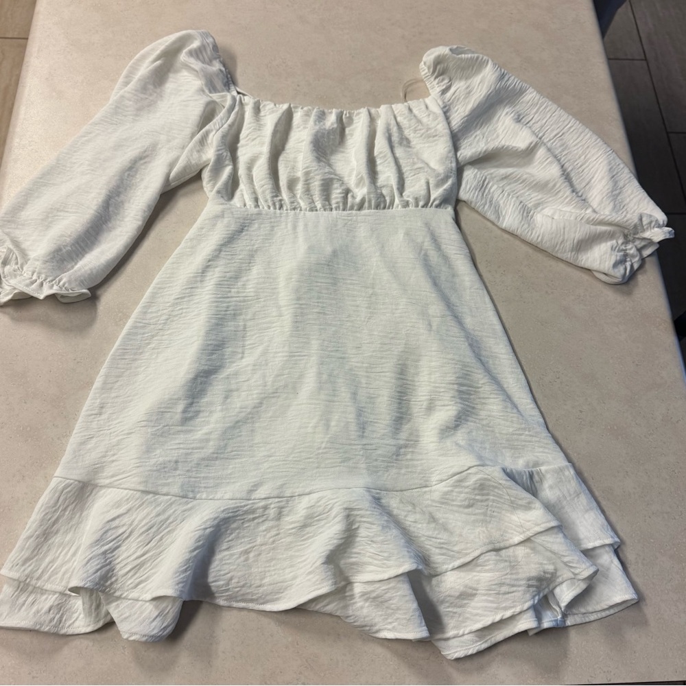 Speechless White Puff Sleeve Dress